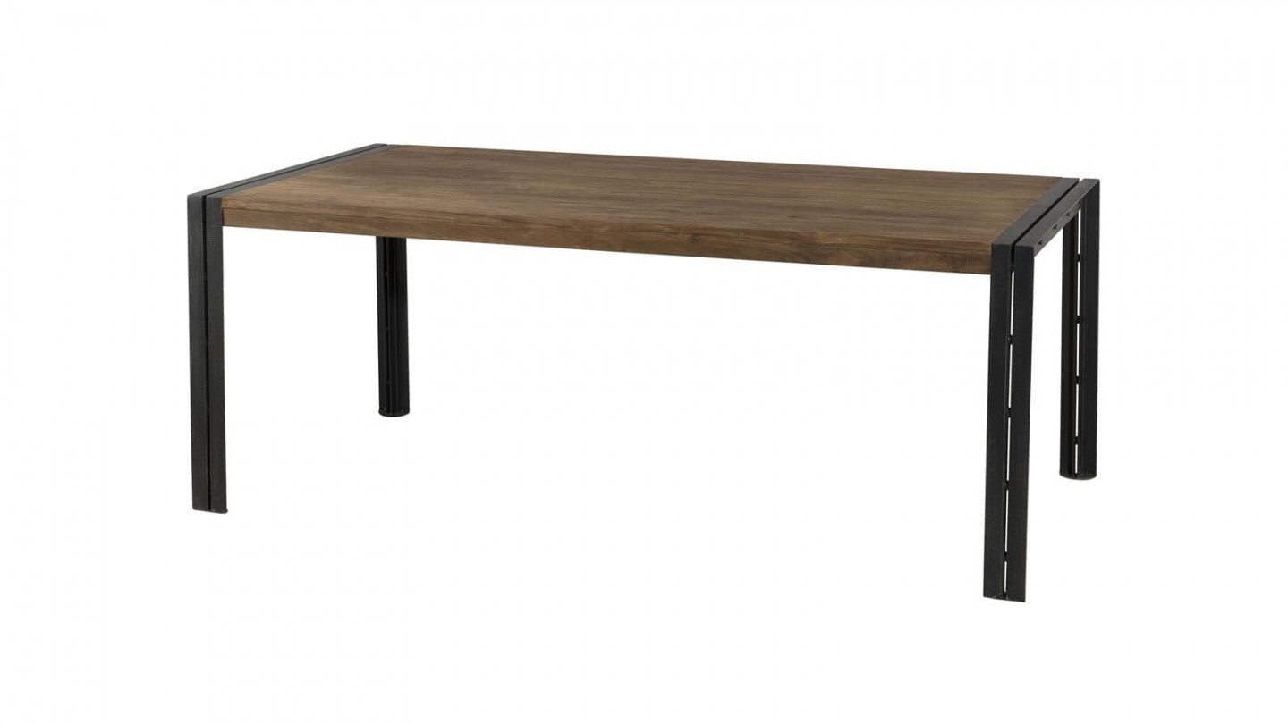 Gøran - Table à manger 200 x 100 cm bois et métal