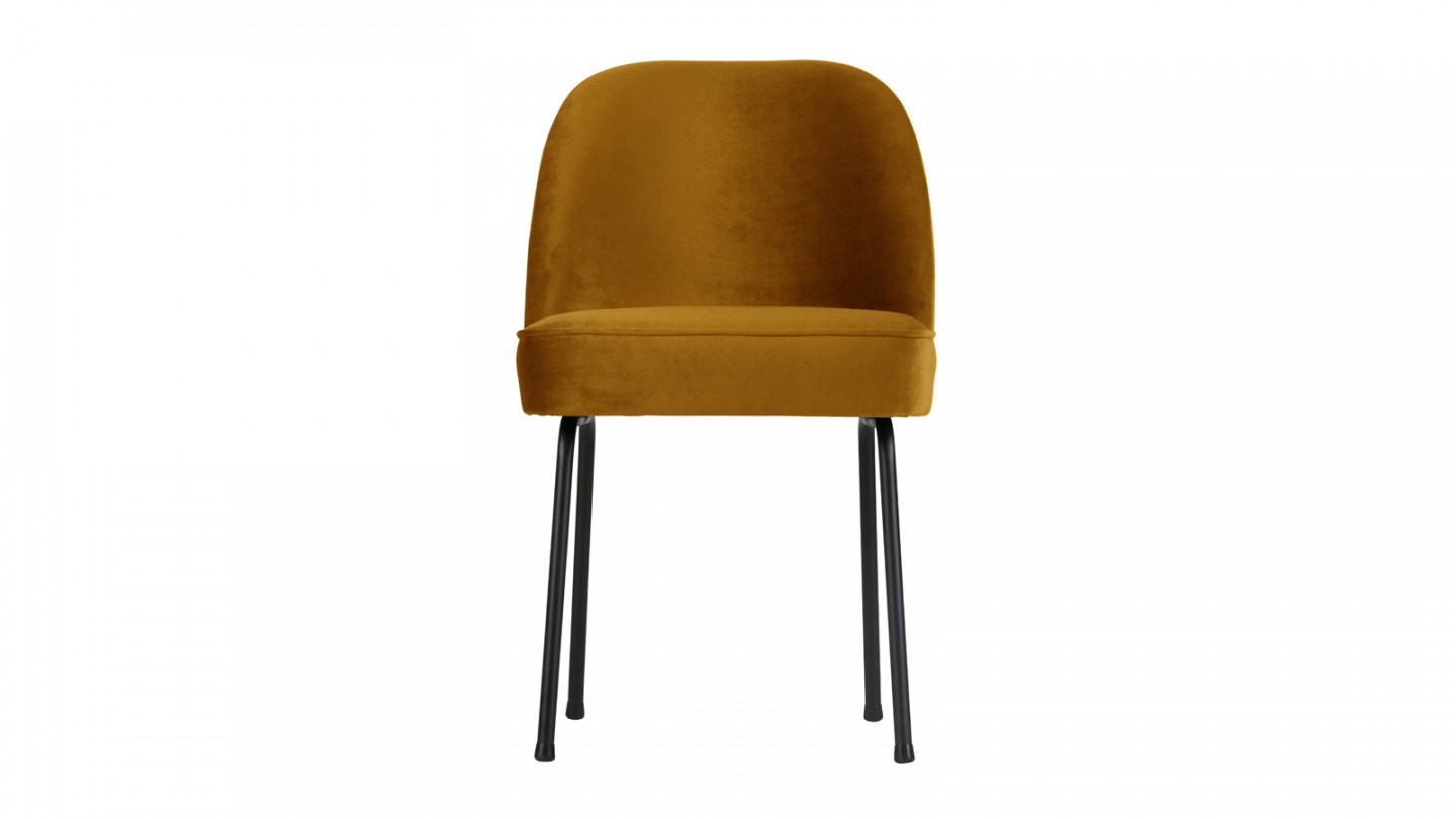 Chaise en velours moutarde – Collection Vogue