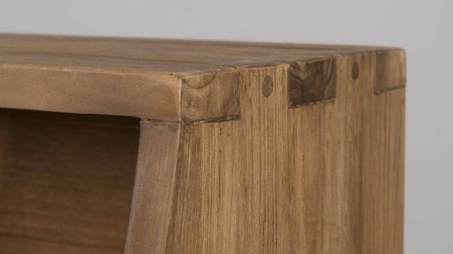 Gøran - Bureau 2 tiroirs bois et métal avec étagères