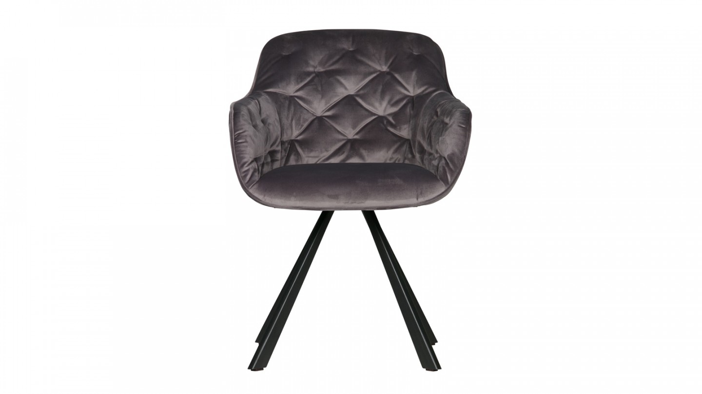 Chaise en velours anthracite – Collection Elaine