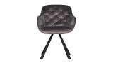 Chaise en velours anthracite - Collection Elaine - Woood
