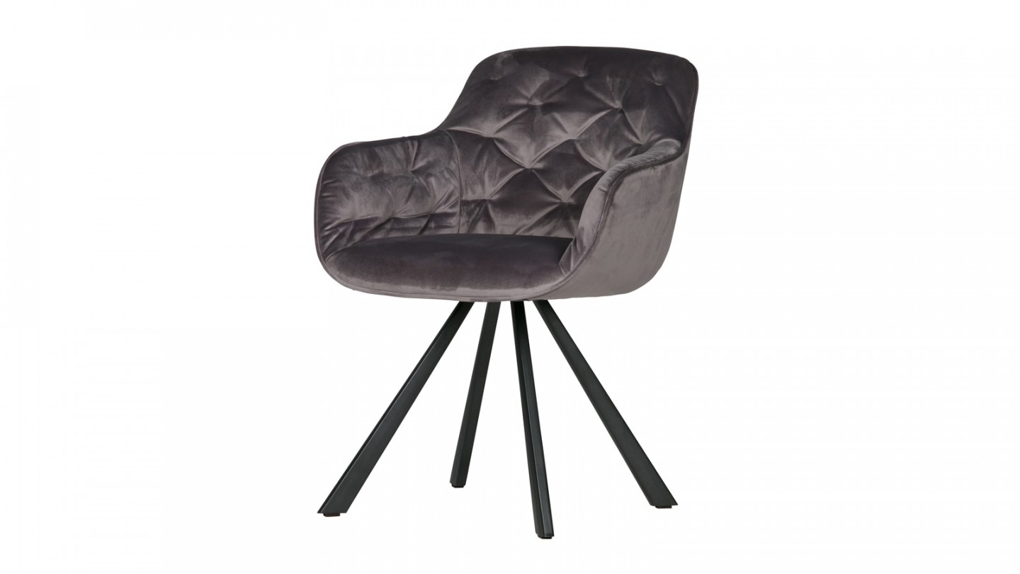 Chaise en velours anthracite – Collection Elaine