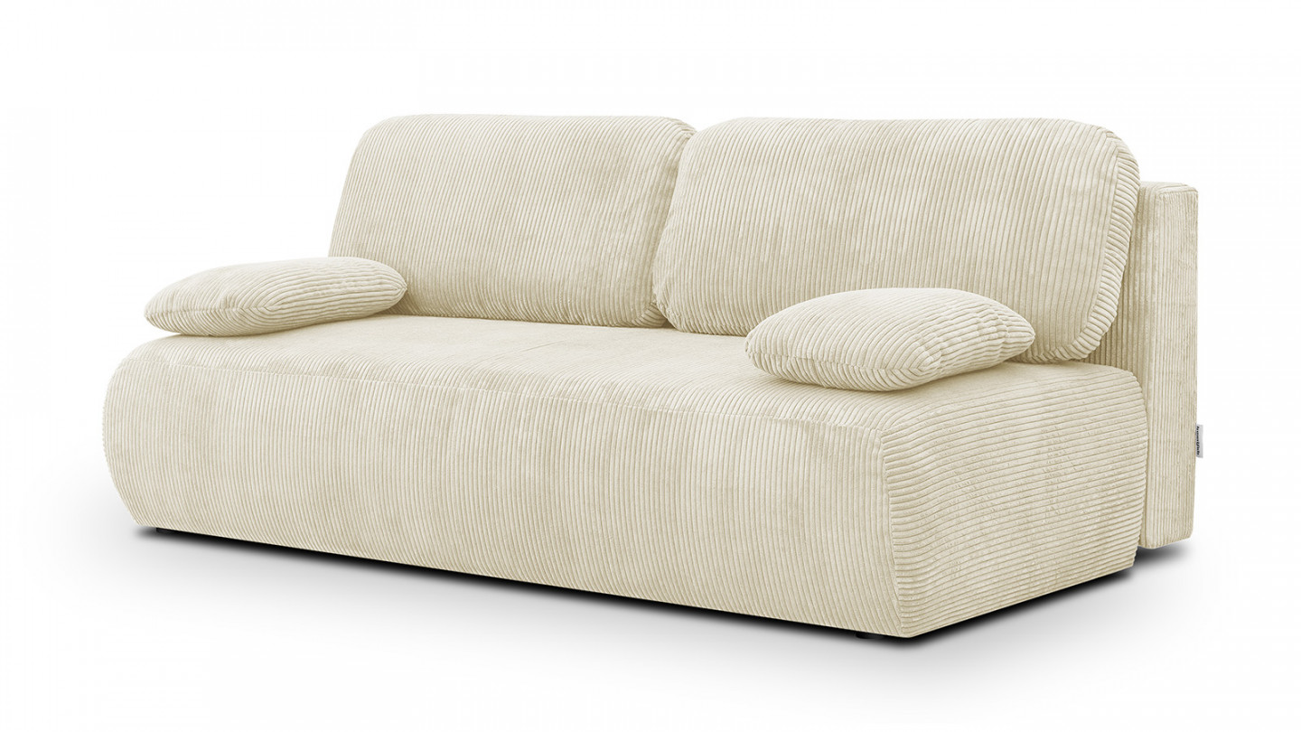 Canapé convertible 3 places avec coffre de rangement en velours côtelé ...