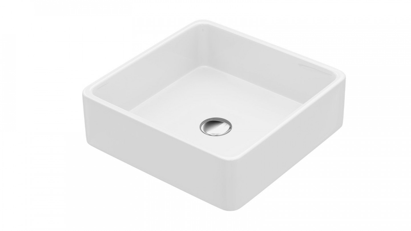 Meuble de salle de bain suspendu vasque à poser 90cm 2 tiroirs Blanc + miroir + colonne ouverture droite - Rivage