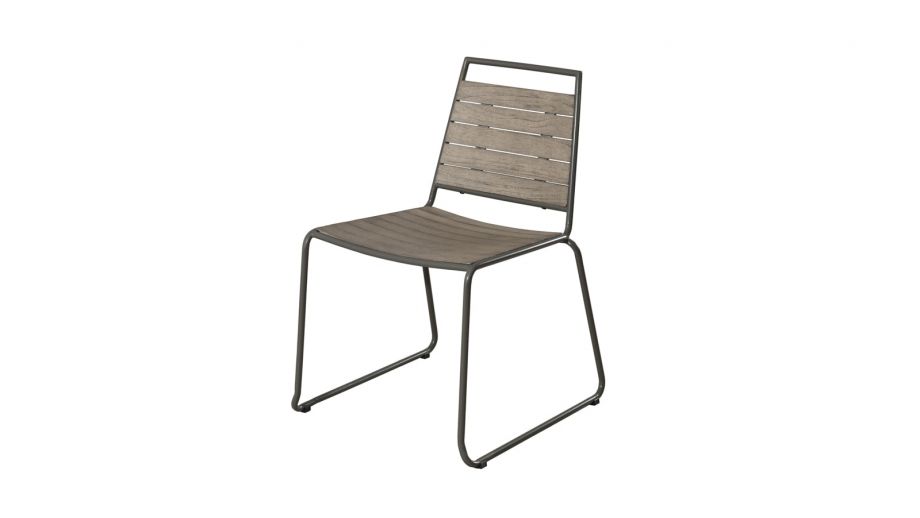 Lot de 2 chaises empilables en teck et métal – Collection Emile