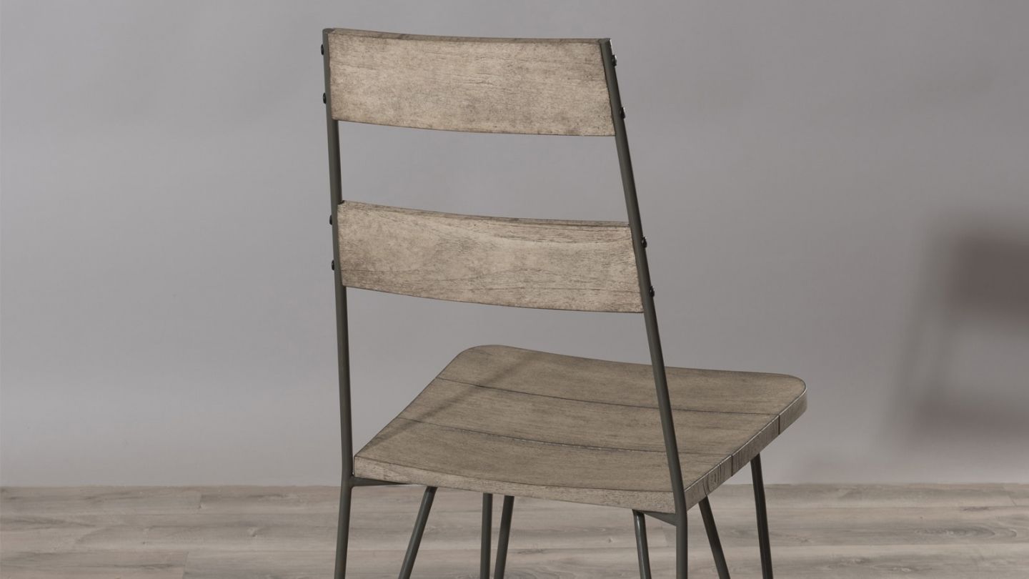Lot de 2 chaises scandi en teck et métal – Collection Emile