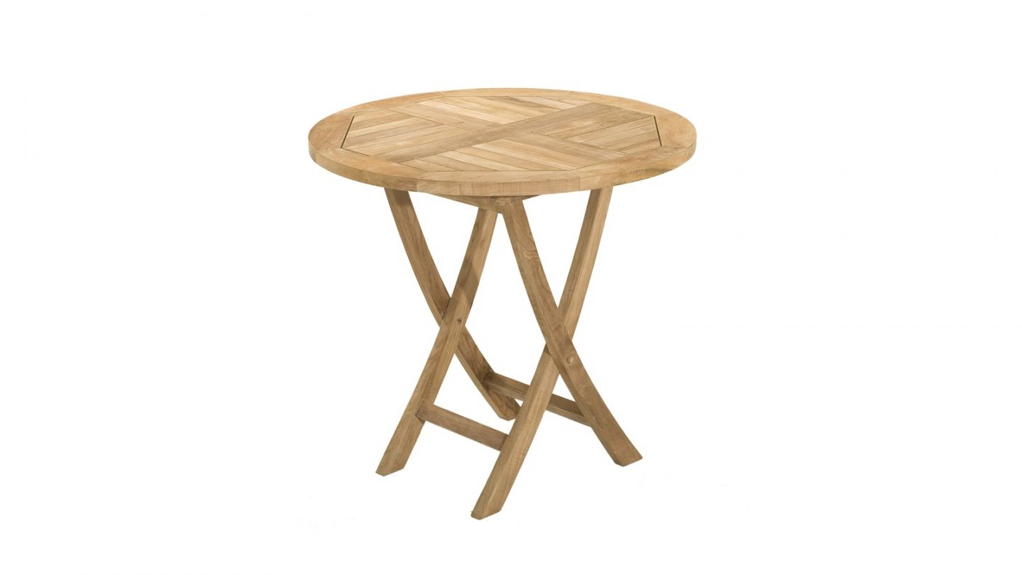 Table ronde pliante en teck ?80cm – Collection Fun