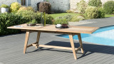Table de jardin rectangulaire extensible en teck 180/240x100cm - Fun