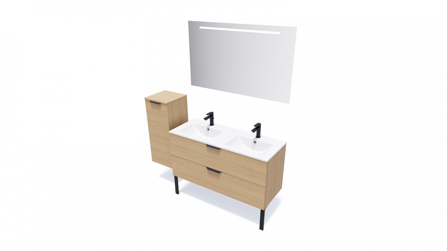 Meuble Salle De Bain Double Vasque 120 Cm Suspendu Meuble de salle de bain suspendu double vasque intégrée 120cm 2 tiroirs