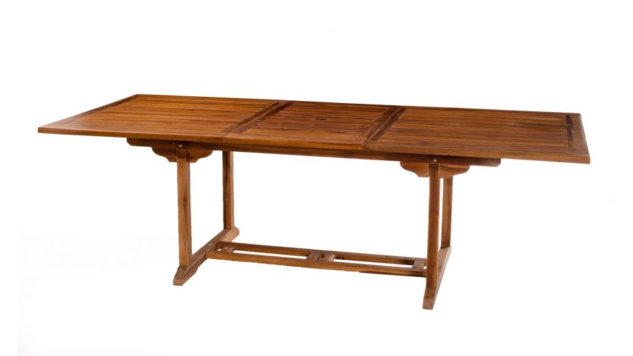 Table rectangulaire extensible en teck 180/240x100cm – Collection Maeva