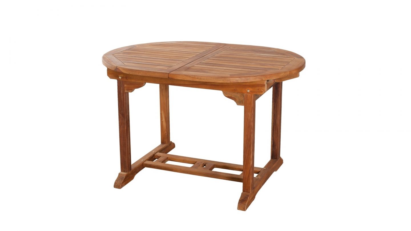 Table ovale extensible en teck 120/180x90cm – Collection Maeva