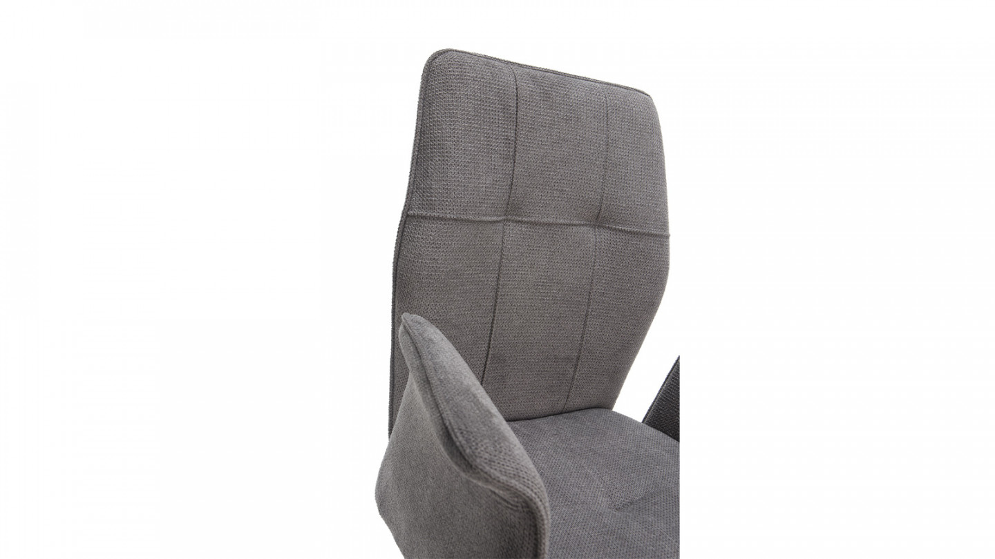 Lot de 2 fauteuils de salle à manger en tissu gris foncé - Alann