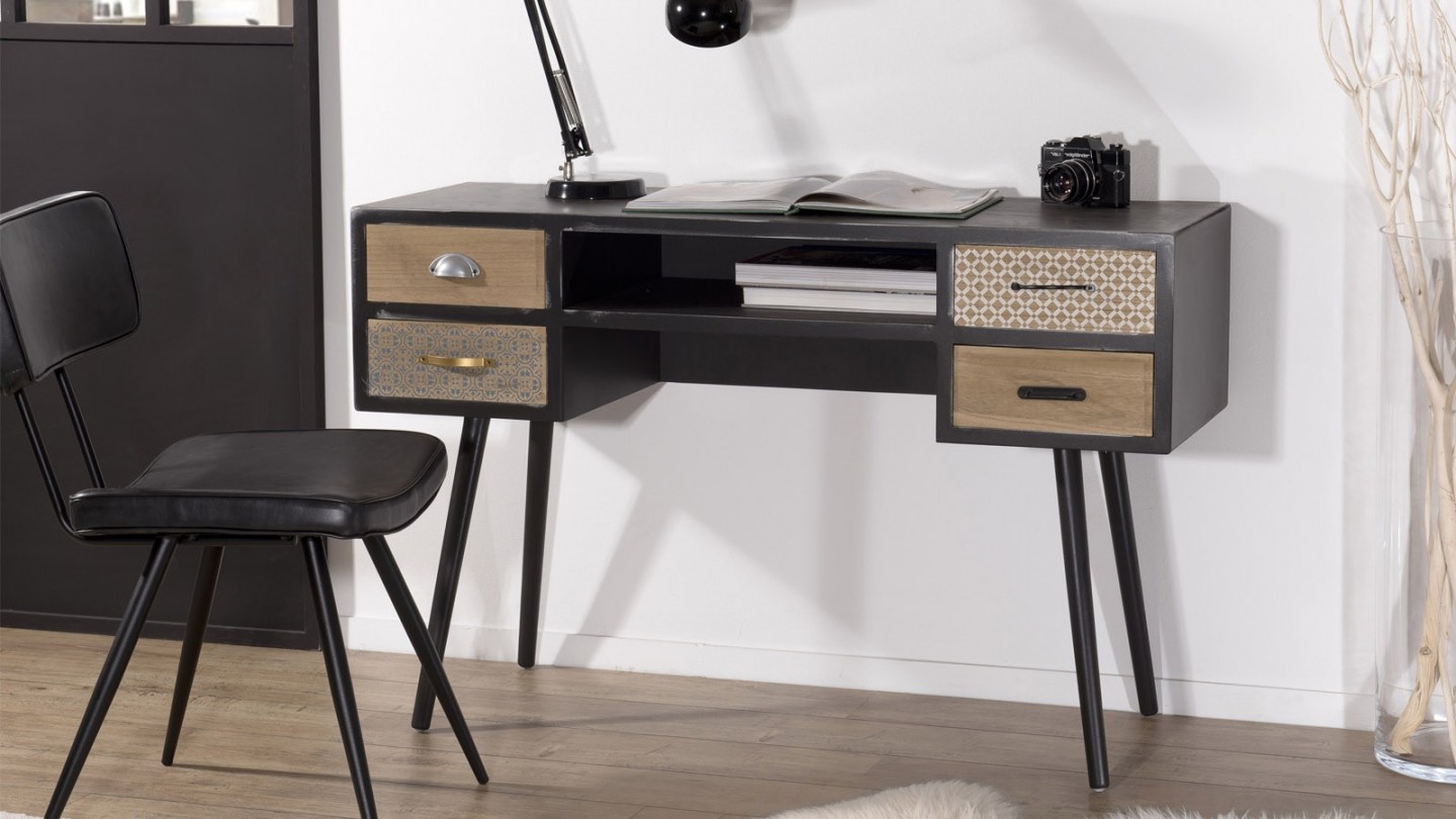 Bureau 4 tiroirs - Collection Leon