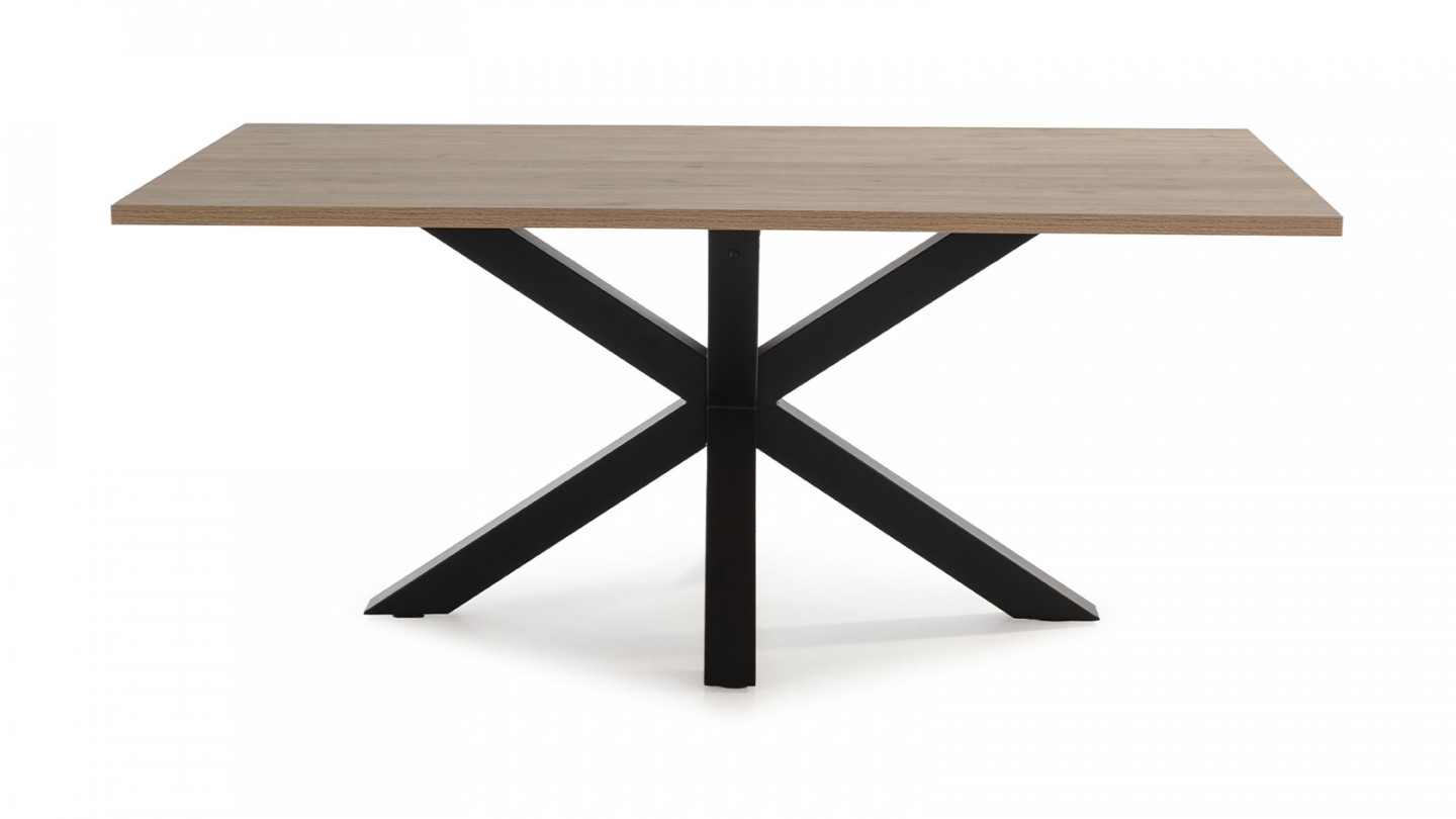 Table à manger rectangulaire effet bois naturel 180 cm - Clara