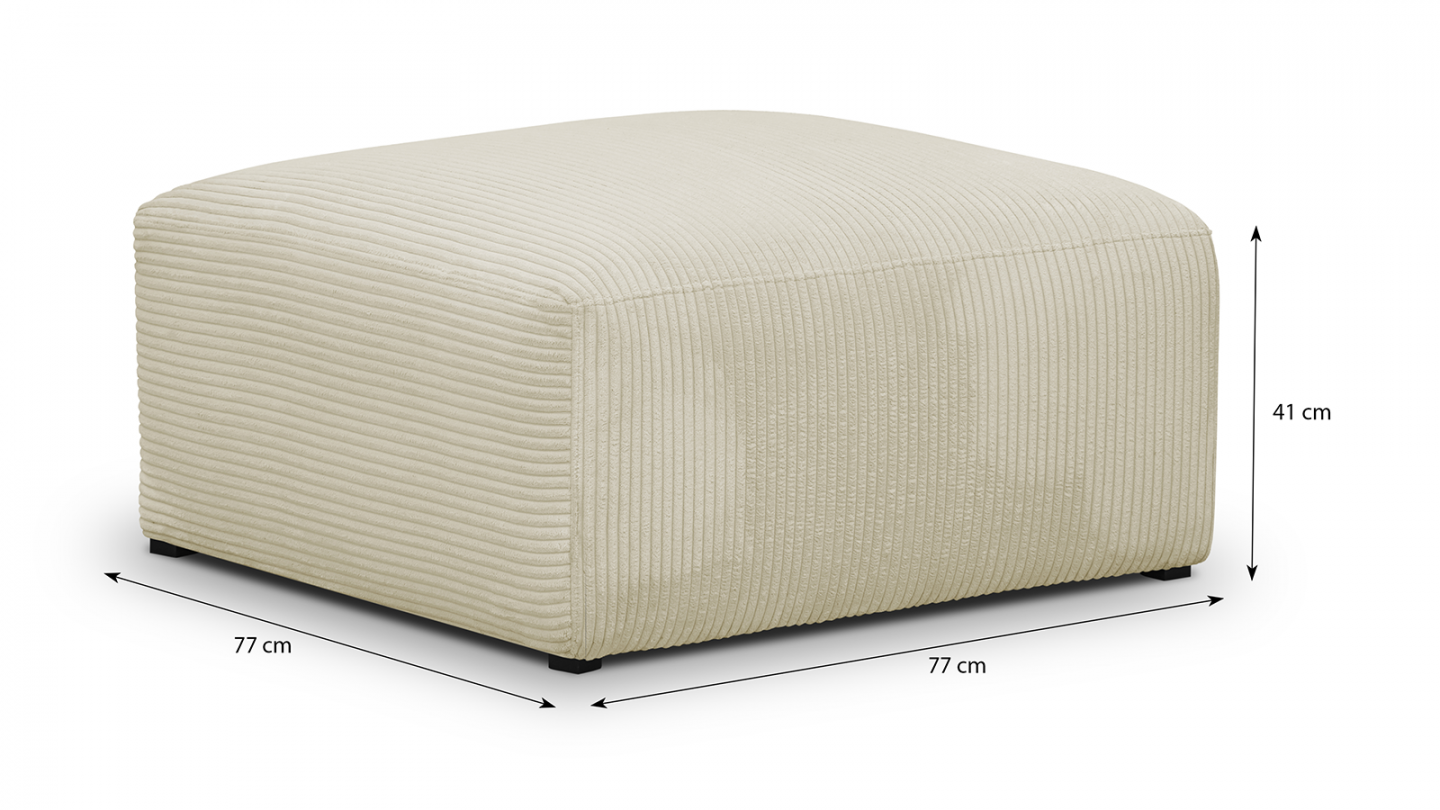 Ottomane De Rangement Pliable En Velours Côtelé Blanc - Grand Coffre 76x38 Cm Pour Couvertures, Jouets, Pouf Et Repose-Pieds