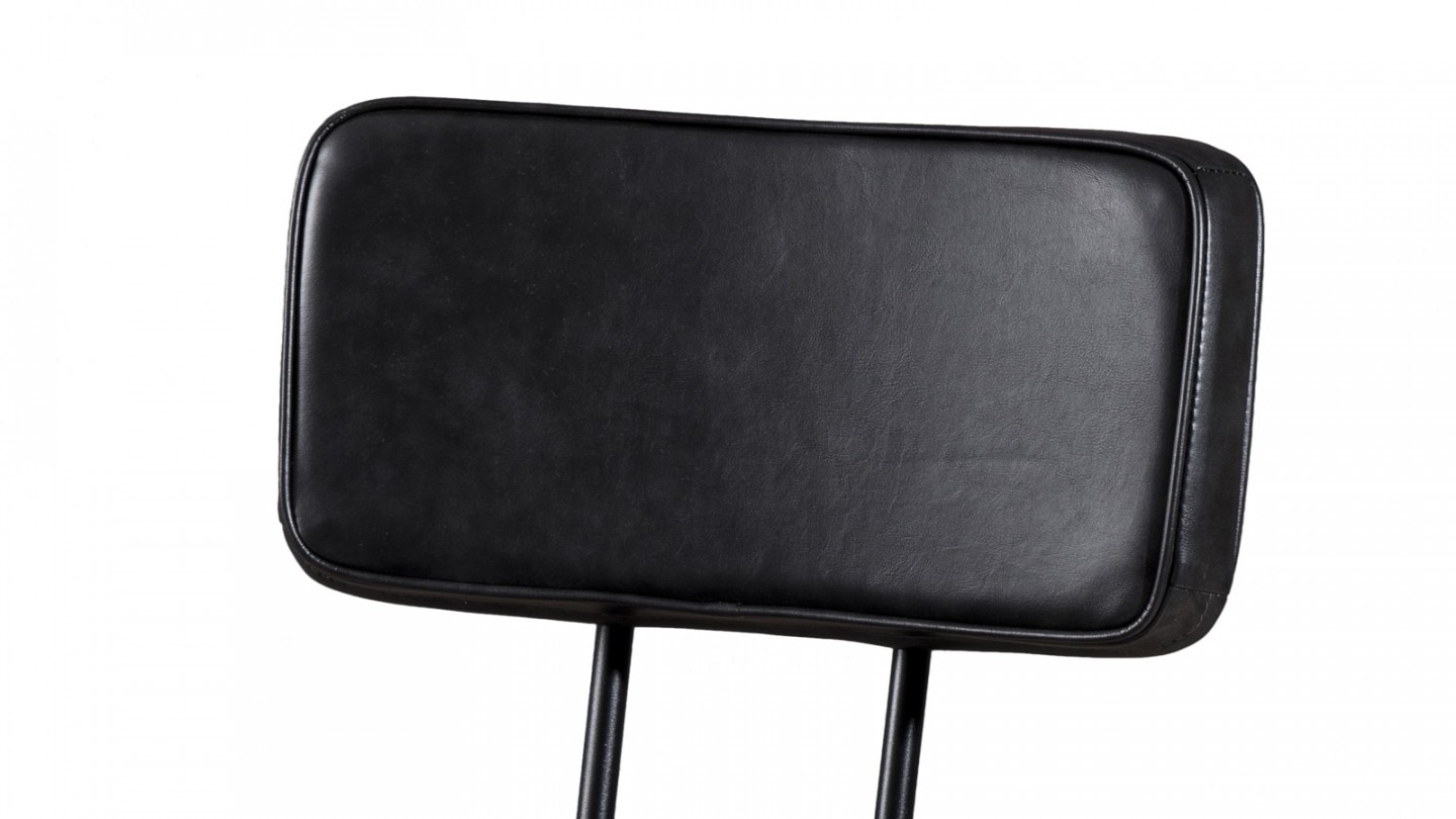 Lot de 2 chaises James en simili cuir noir - Collection Tom