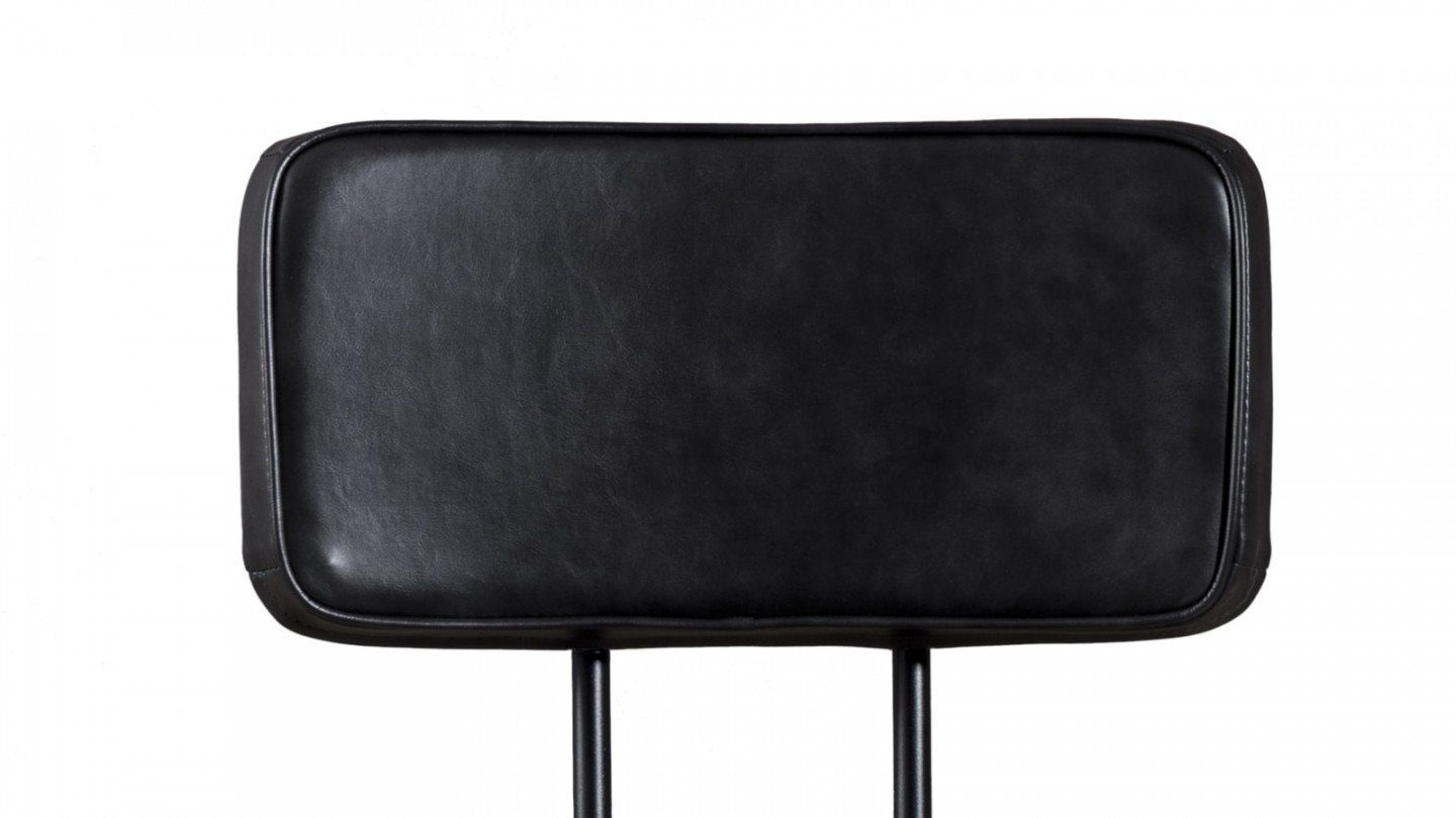 Lot de 2 chaises James en simili cuir noir - Collection Tom
