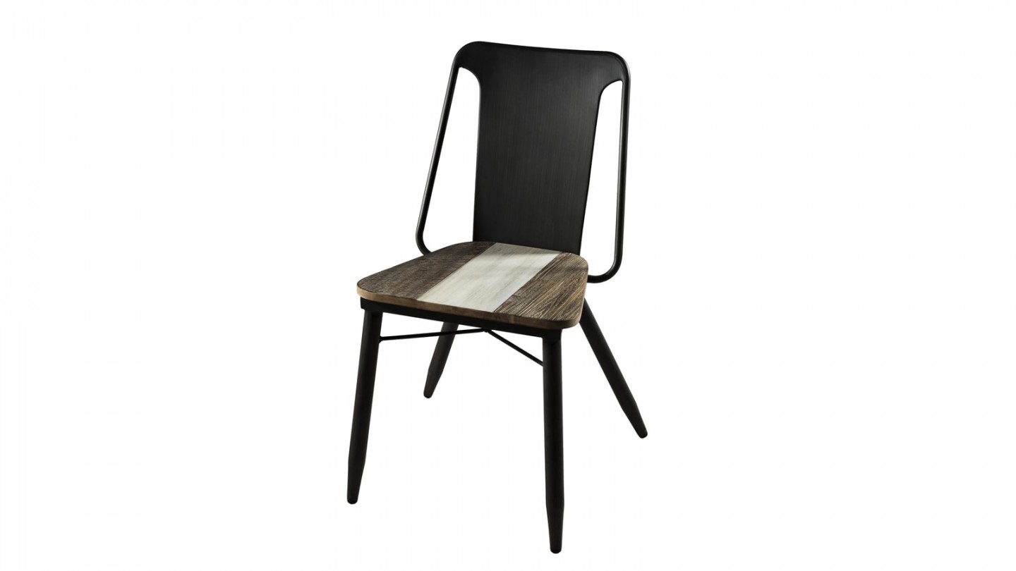 Lot de 2 chaises en acacia et métal - Collection Mateo