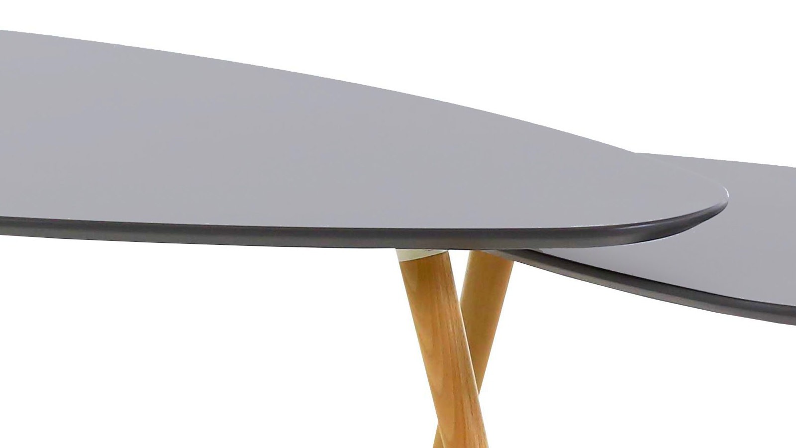 Set De 2 Tables Basses Gigognes Scandinaves En Bouleau Gris Laque