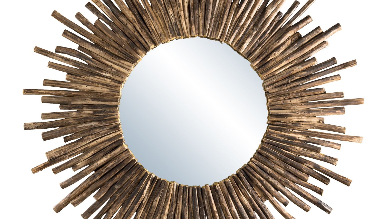 miroir rond en bois