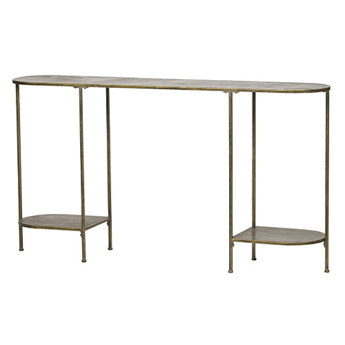 Table d'appoint en métal brossé laiton antique - Collection Federal - BePureHome