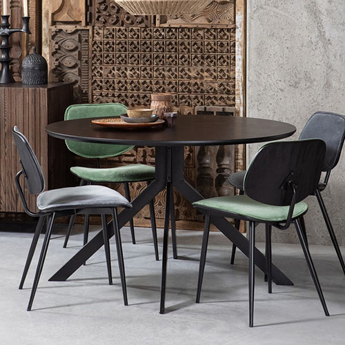 Lot de 2 chaises en velours vert piètemen métal - Collection Jackie - Woood