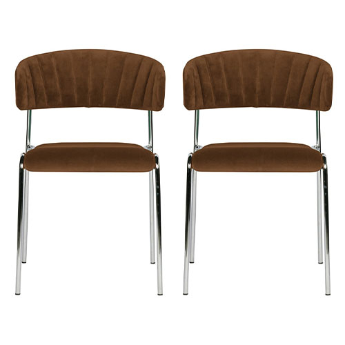 Lot de 2 chaises en velours blossom - Collection Twitch - BePureHome