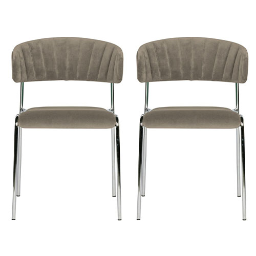 Lot de 2 chaises en velours pale - Collection Twitch - BePureHome