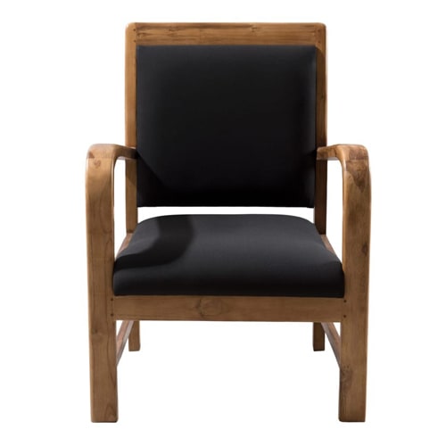Fauteuil en teck et coton noir - Collection Dak