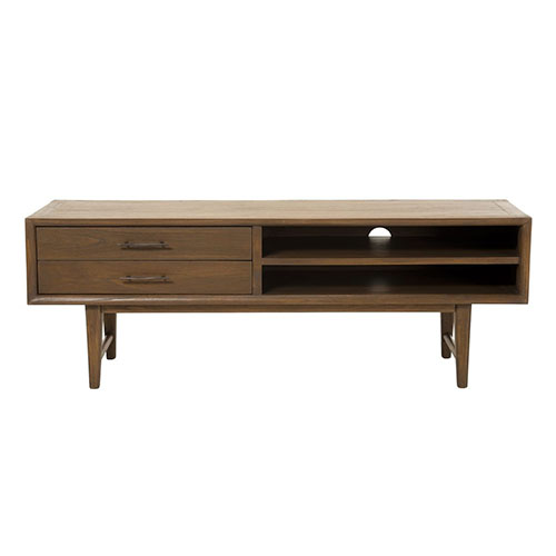 Meuble TV 2 tiroirs 2 niches en mindi - Collection Lara