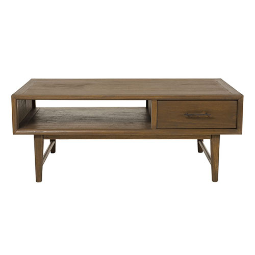 Table basse 2 tiroirs 1 niche en mindi - Collection Lara
