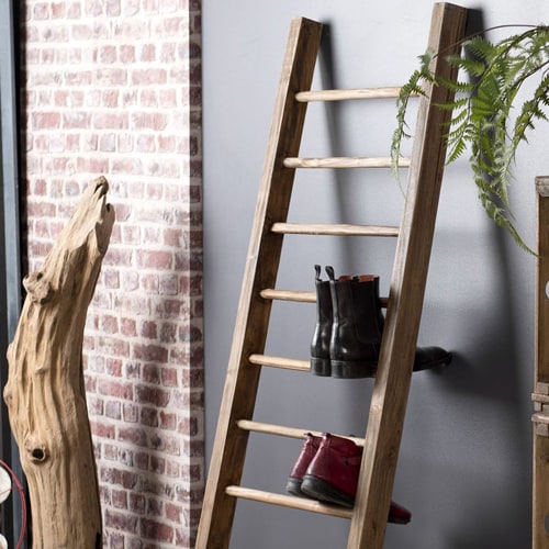 Porte serviettes porte chaussures en bois recyclé - Nora