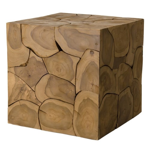 Table d'appoint cube en teck mozaïc - Collection Sam