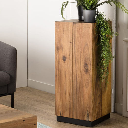 Table d'appoint carrée haute en bois suar - Sam