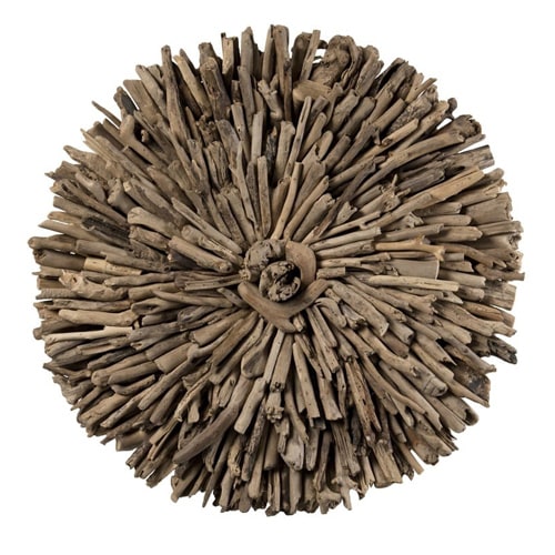 Décoration murale ronde 80cm en bois flotté - Sam