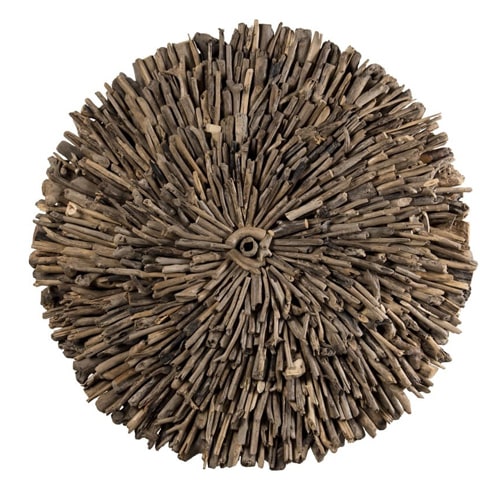 Décoration murale ronde 120cm en bois flotté - Collection Sam