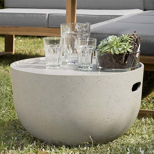 Table basse de jardin ronde 58cm en béton - Victor