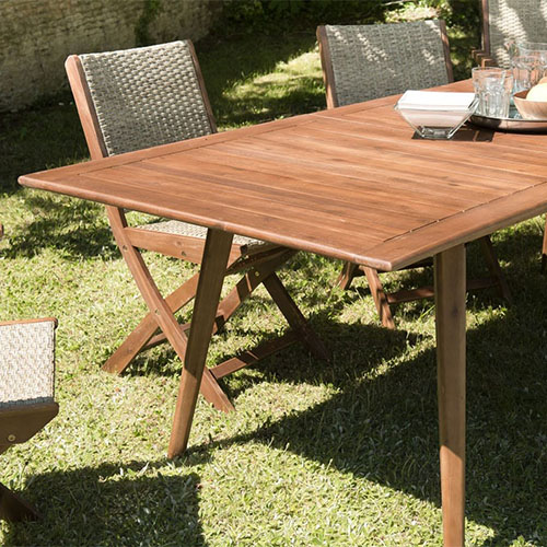 Table de jardin 8 personnes extensible en acacia - Collection Vick