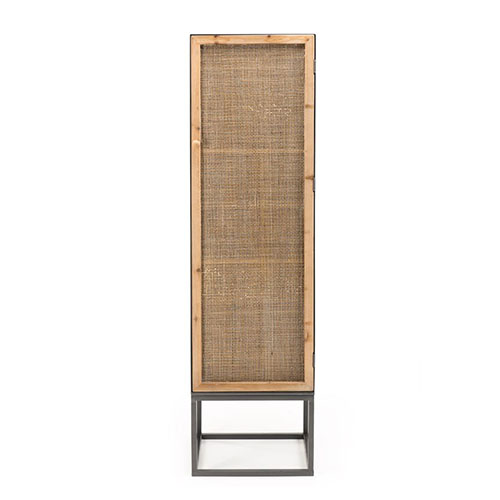 Armoire en métal 1 porte en rotin - Victoria