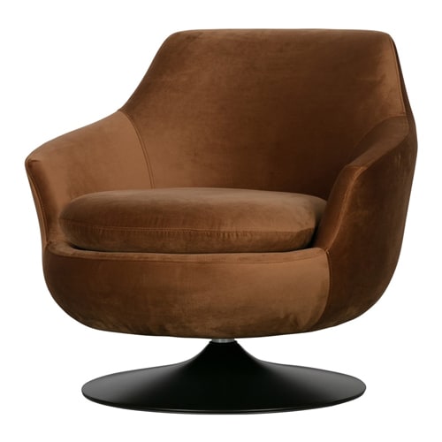 Fauteuil vintage en velours marron - Jada