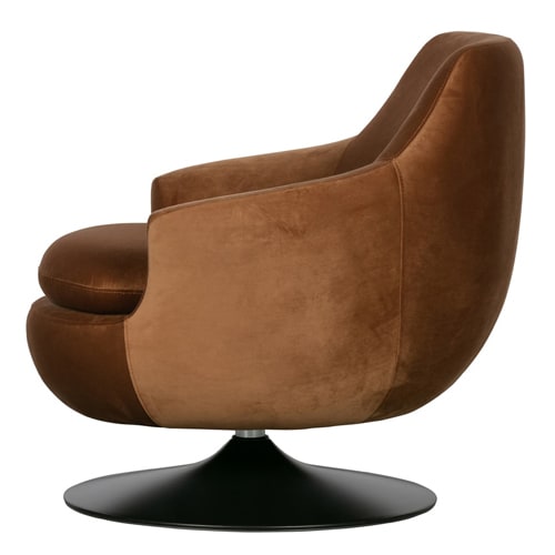 Fauteuil vintage en velours marron - Collection Jada - Woood