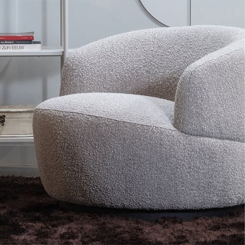 Fauteuil vintage effet peau de mouton naturel - Collection Woolly - BePureHome