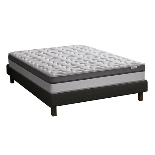Ensemble matelas ressorts ensachés + sommier 140x190 Spring Pur Hbedding -Mousse effet mémoire de forme - Epaisseur 25 cm