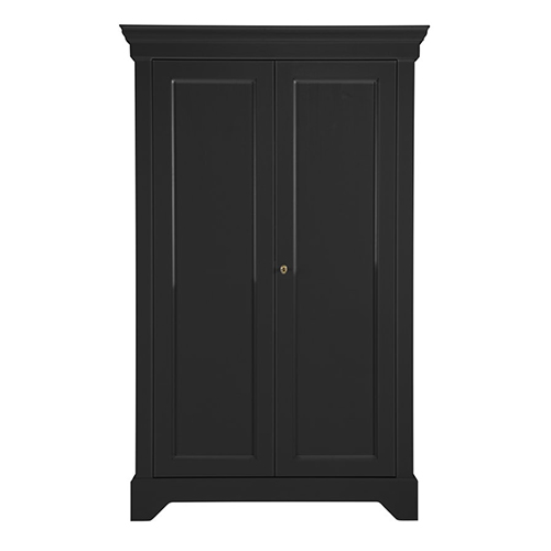 Armoire 2 portes en pin laqué noir - Collection Isabel - Woood