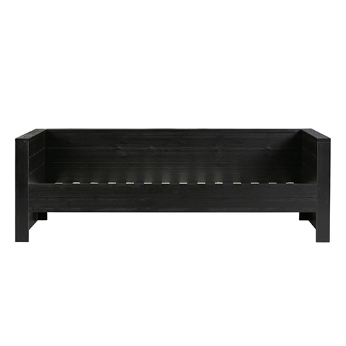 Lit canapé en pin laqué noir - Dennis