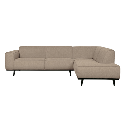 Canapé d'angle droit 5 places en tissu bouclé beige - Statement