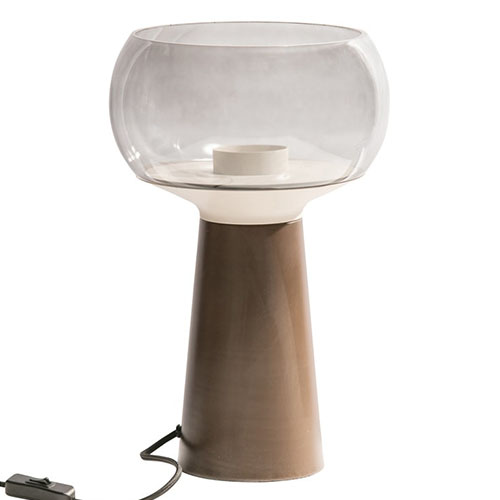 Lampe de table champignon en verre café - Collection Mushroom - BePureHome