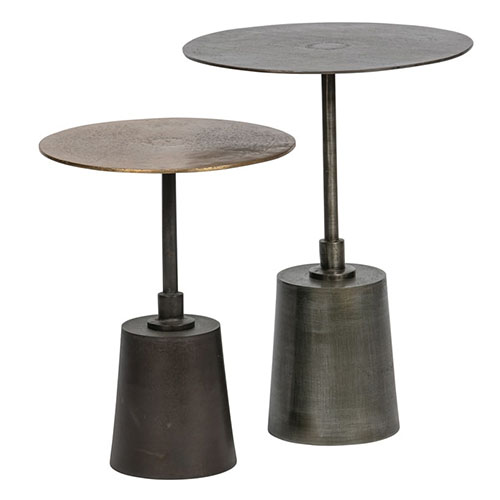 Lot de 2 tables d'appoint en métal antique - Collection Crush - BePureHome