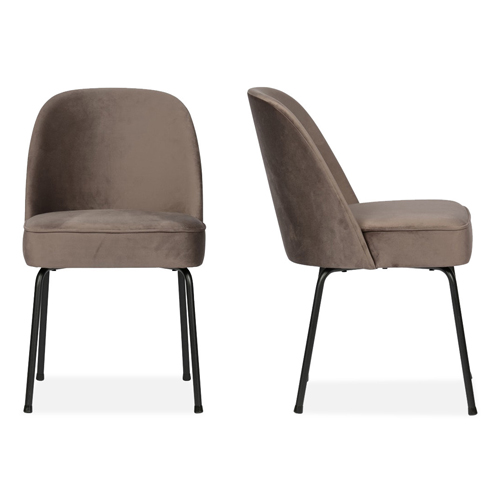 Lot de 2 chaises en velours nougat - Collection Vogue - BePureHome