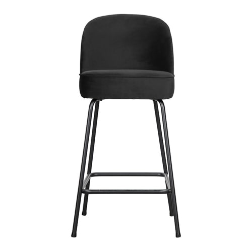 Tabouret de bar 65cm en velours noir - Collection Vogue - BePureHome